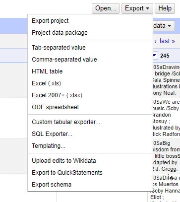 OpenRefine Export Functions