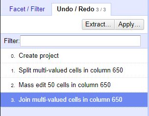 OpenRefine Undo/Redo Tool